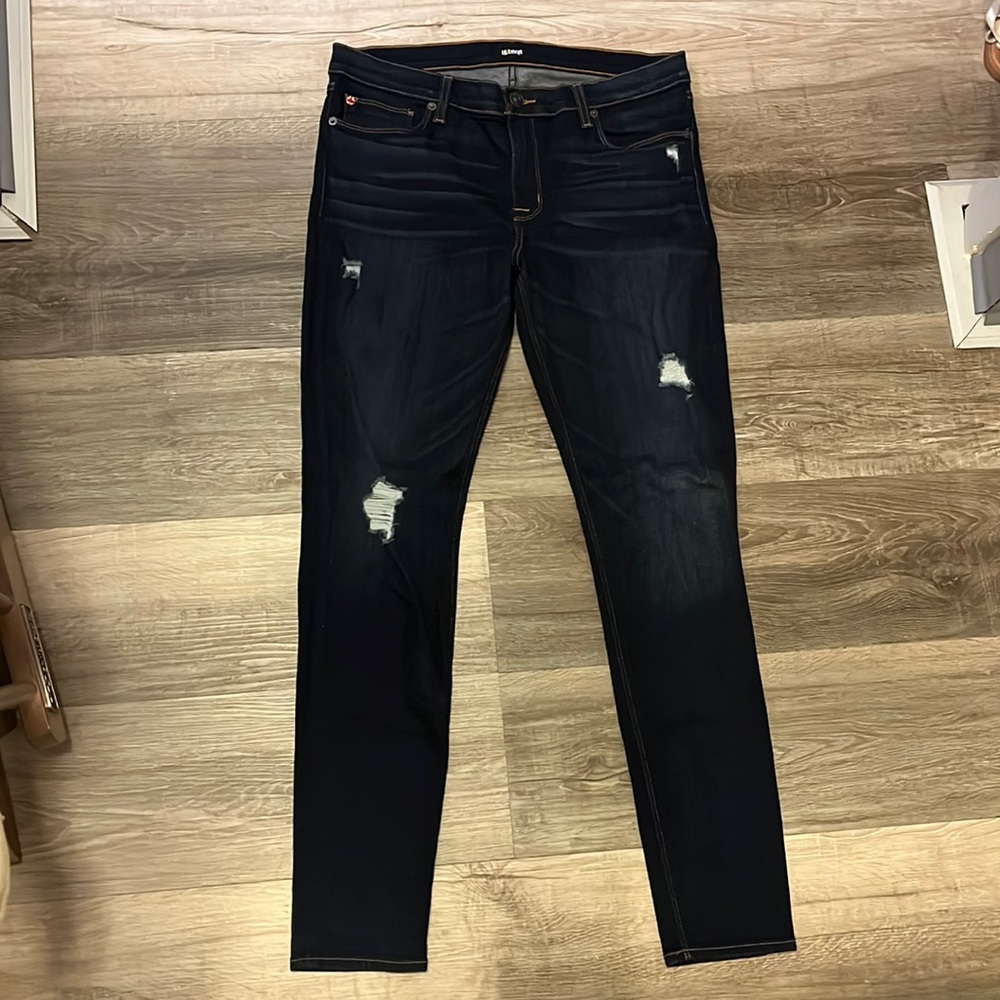 Distressed dark Hudson jeans